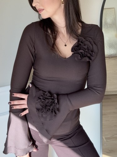 Bluzka dzwonek ROSES czekolada 1.JPG