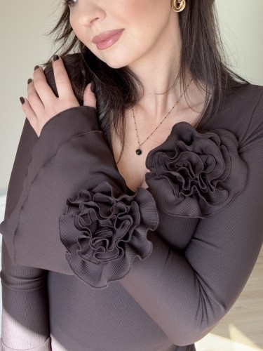 Bluzka dzwonek ROSES czekolada 2.JPG